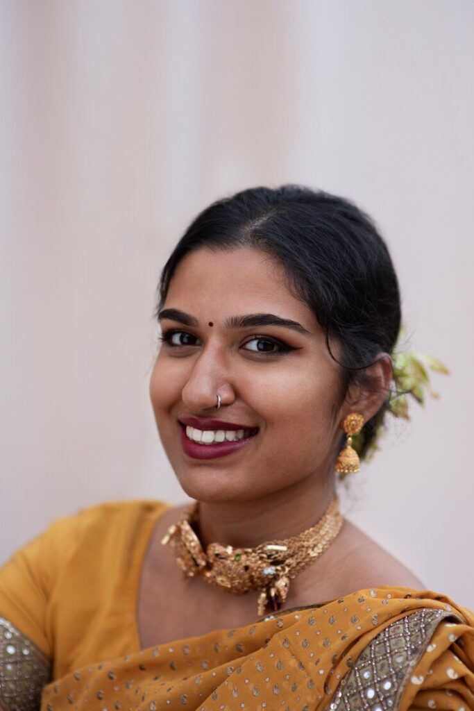 beautiful woman wearing traditional sari